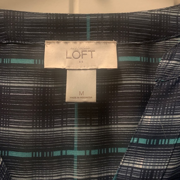 LOFT M plaid blouse - Picture 2 of 5